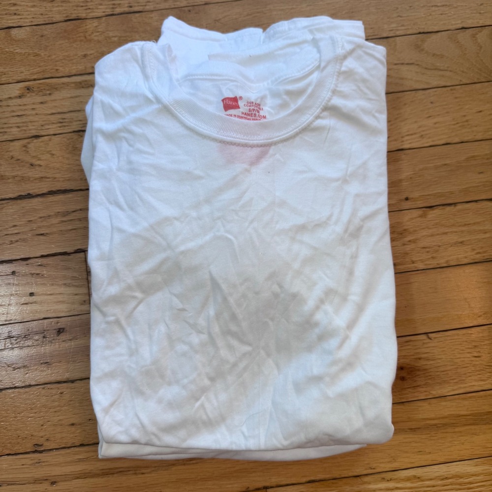 Hanes ComfortSoft Mens White Crewneck Undershirts Cotton Lot of 9 Small Medium